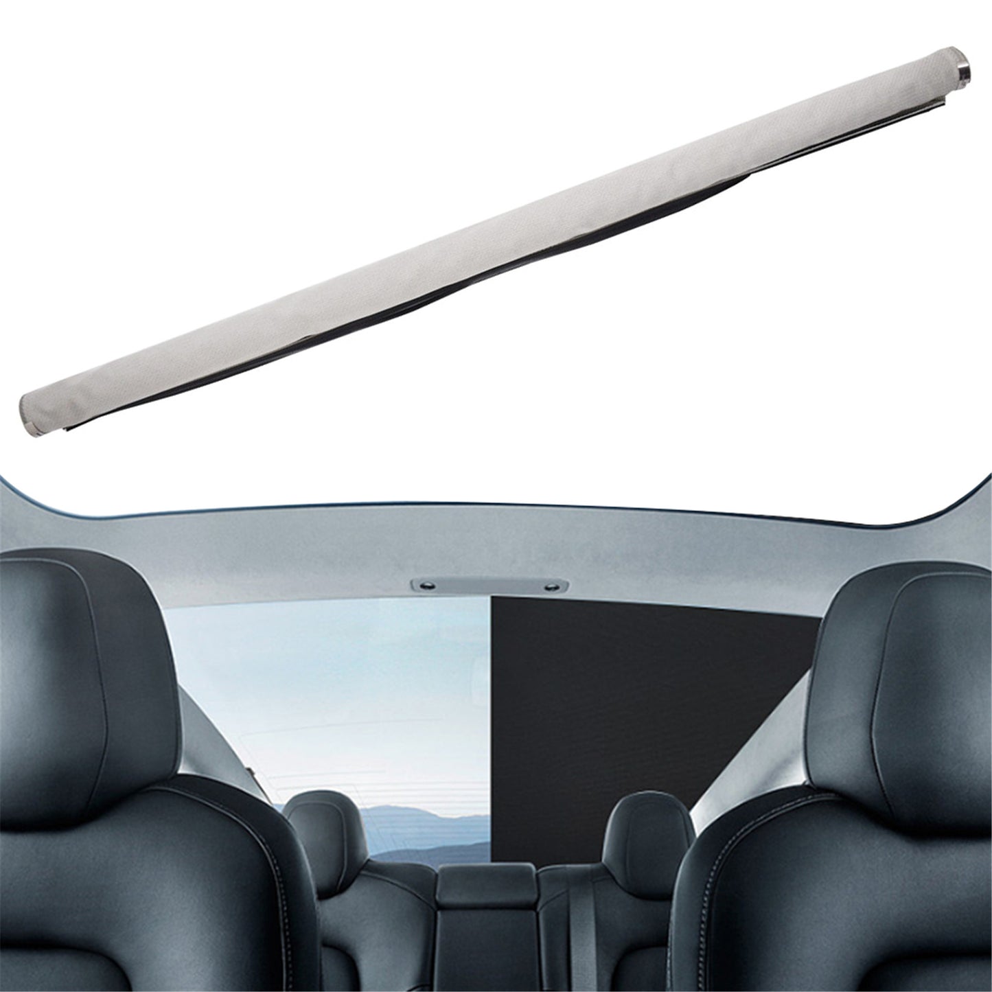 Gray Curtain Sunroof Sunshade Shade Cover Sunroof Sunshade Roller Shutter with 2 Clips W/Clip Replacement for Q5