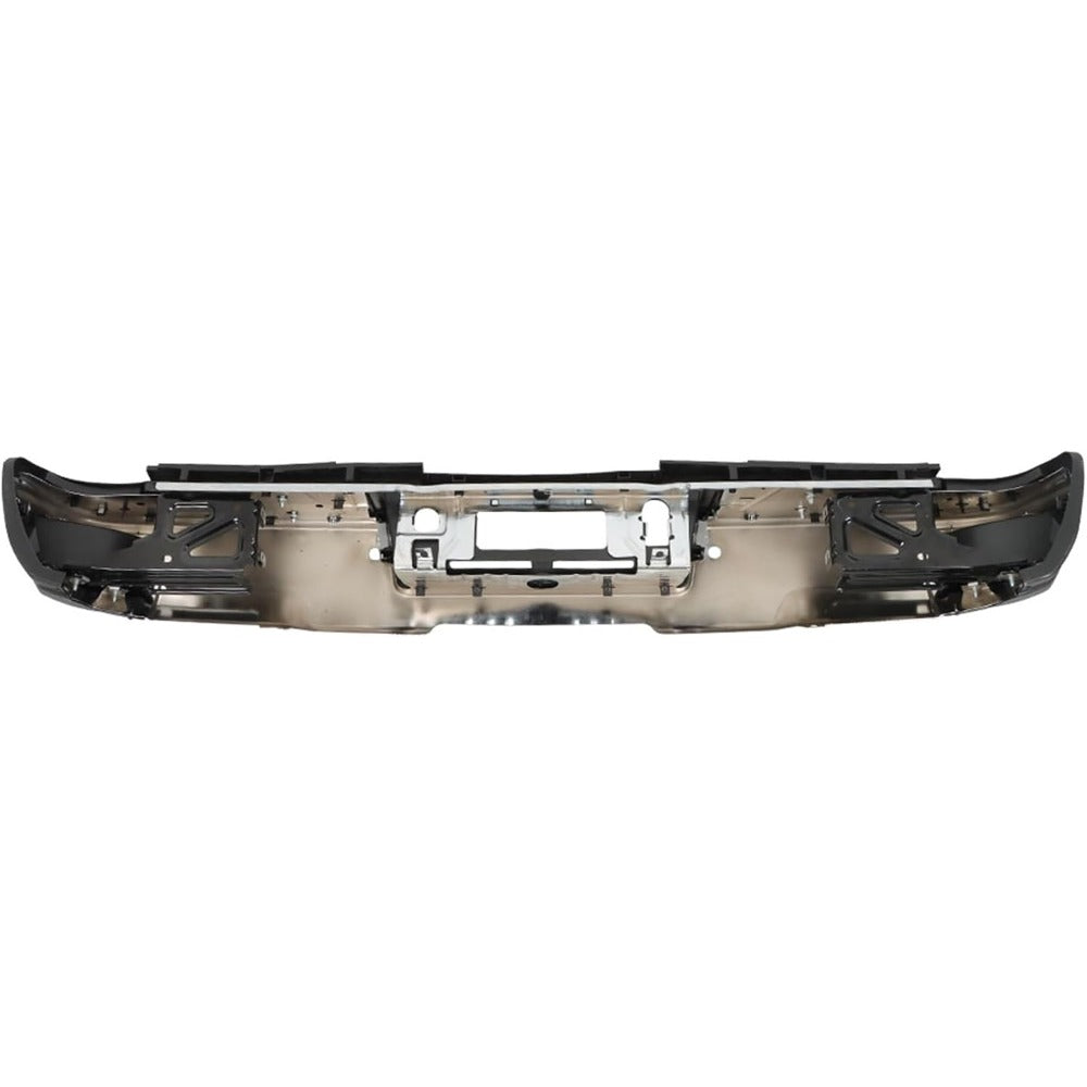 Chrome Rear Bumper for Chevrolet Silverado & GMC Sierra 2500 / 3500 2015-2019, SRW, with Sensor Holes