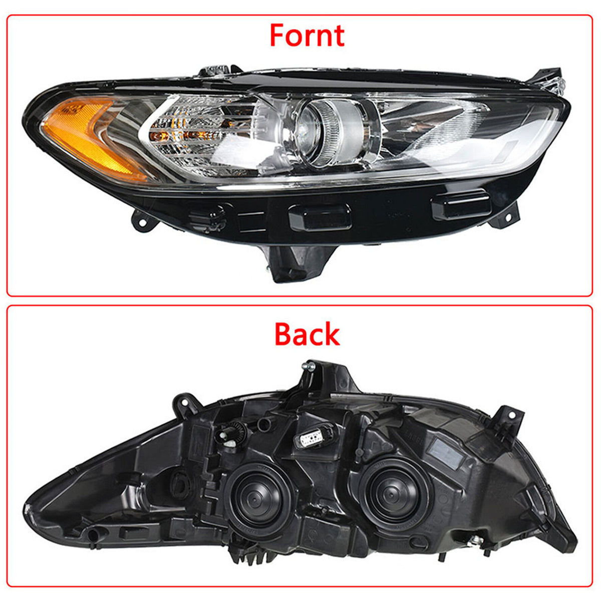 munirater Headlights Lights Lamps Pair Set Left+Right Replacement for 2013 2014 2015 2016 Fusion Halogen Models DS7Z13008A