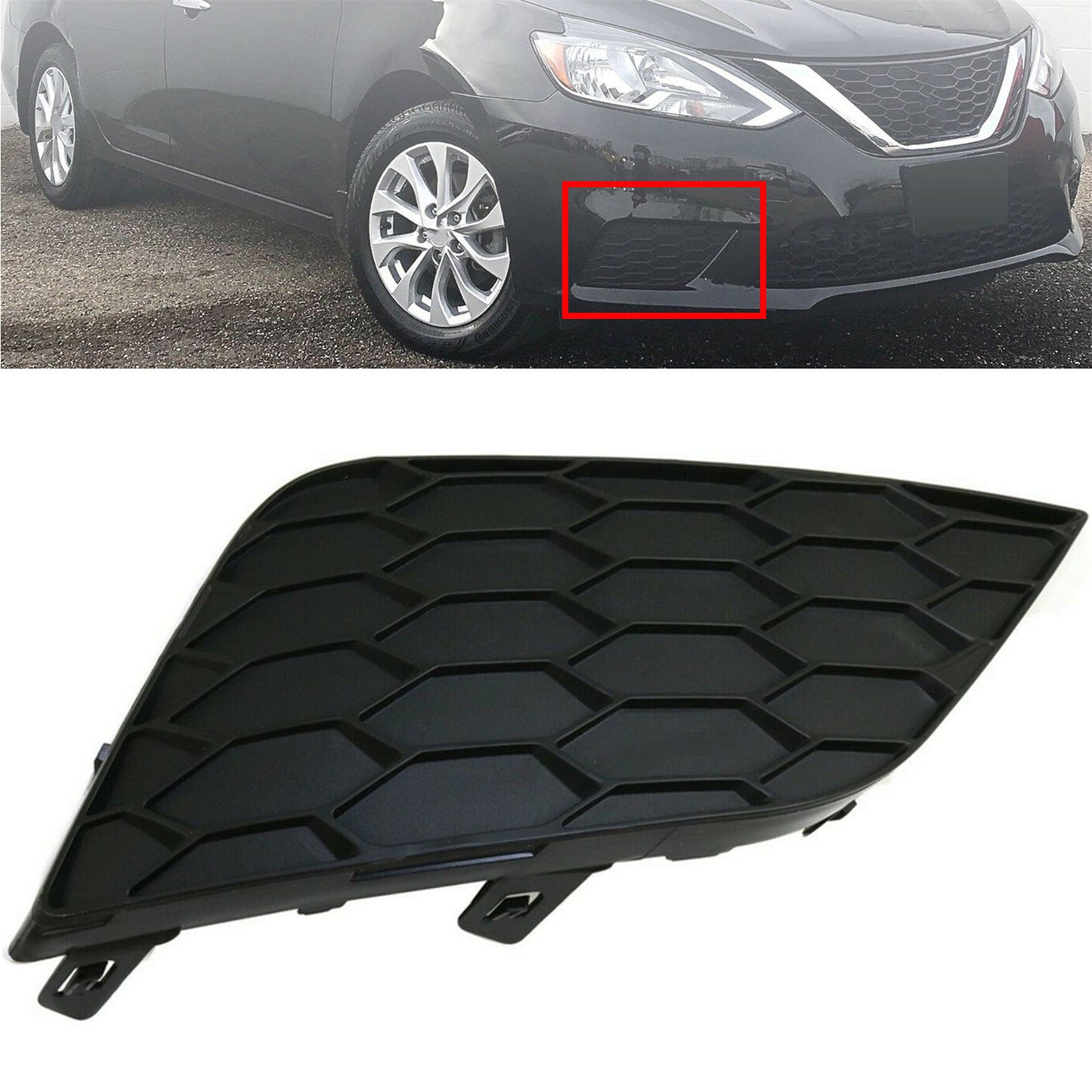 munirater 1Pc Fog Light Cover Driver Left Side LH Replacement for 2016-2018 Nissan Sentra NI1038142 622574AF0B