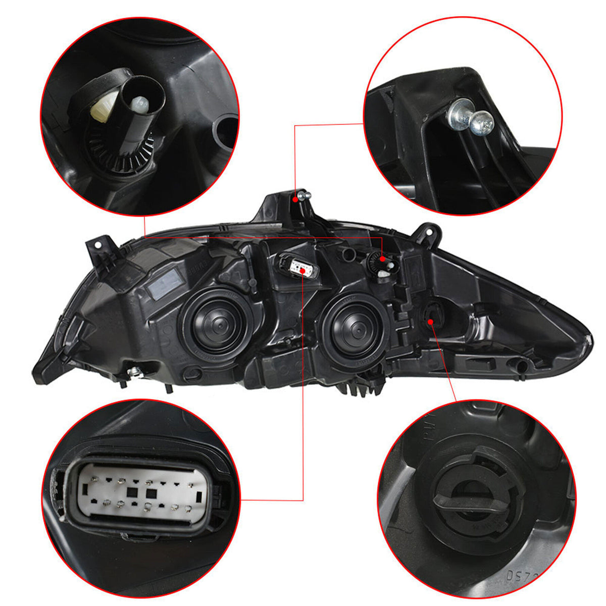 munirater Headlights Lights Lamps Pair Set Left+Right Replacement for 2013 2014 2015 2016 Fusion Halogen Models DS7Z13008A
