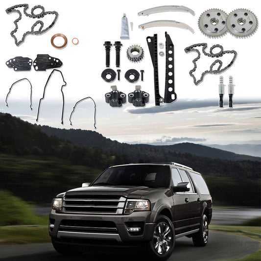 munirater Timing Chain Kit Cam Phaser Cover Seal Replacement for Expedition F150 F250 F350 Mark LT Navigator 5.4L 3V