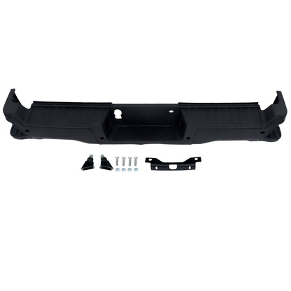 Black Steel Rear Bumper Assembly for Ford F-250 / F-350 Super Duty 2023-2024, with Sensor Holes
