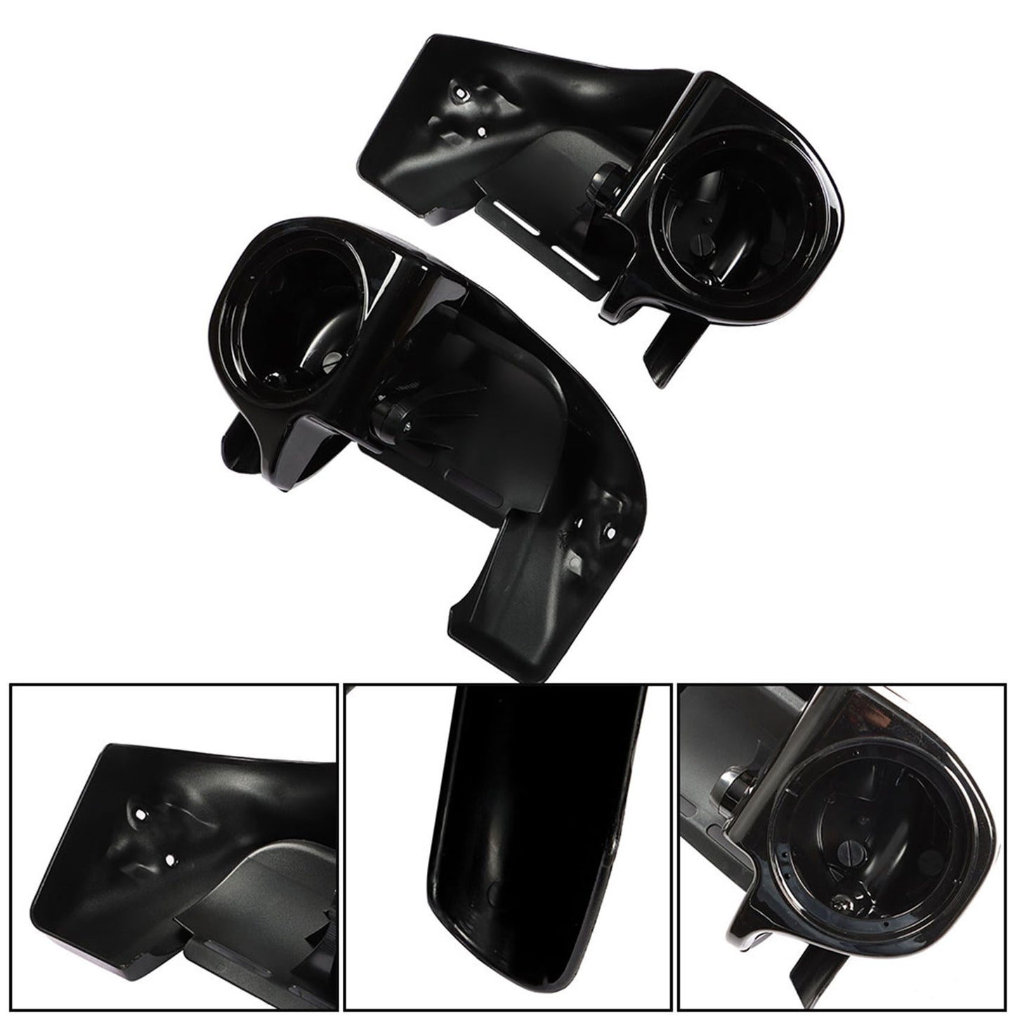 munirater Vivid Black Lower Vented Leg Fairing & 6.5 Speakers Pods Replacement for Touring Glide 83-13