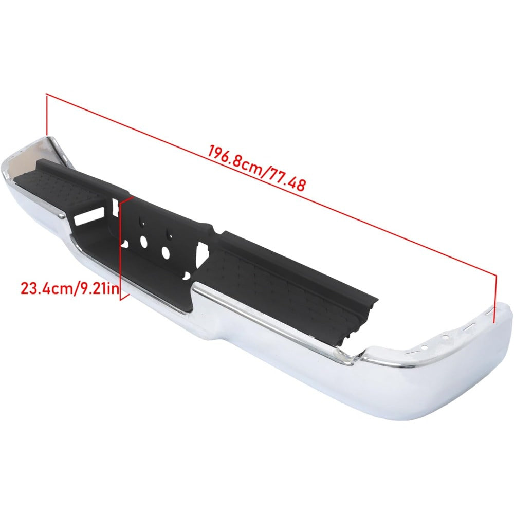 Chrome Rear Bumper Face Bar and Step Pad Kit for Ram 2500 / 3500 2019-2024