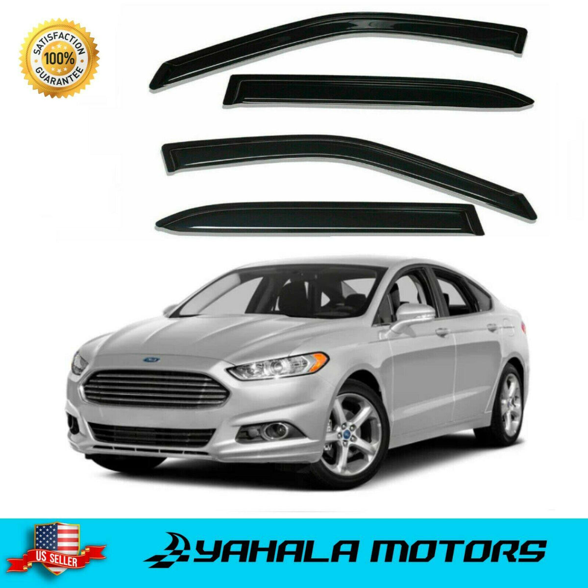 munirater Side Window Visor Vent Sun Rain Guard Deflector Replacement for 2013-2020 Fusion