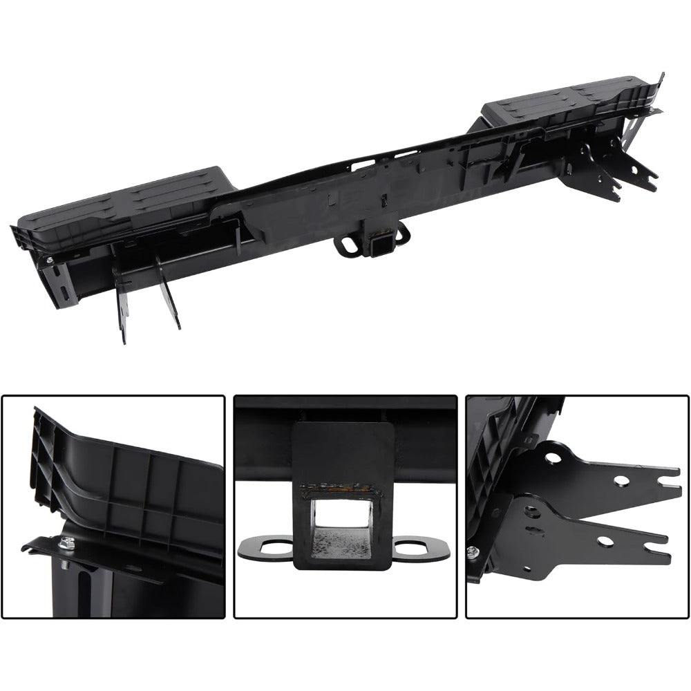 Black Rear Step Bumper for Toyota Tundra 2022-2024, without Sensor Holes, for Tow-Hitch Models, TO1103145