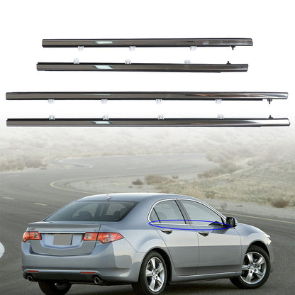 munirater Window Moulding Weatherstrip Trim Seal Belt (Chrome) Replacement for 2009-2014 Acura TSX