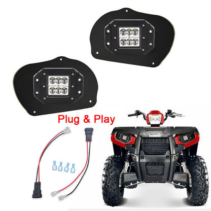 munirater LED Cube Headlight Brackets Kit Replacement for Polaris Sportsman 570/850/1000 RZR 800/900 XP