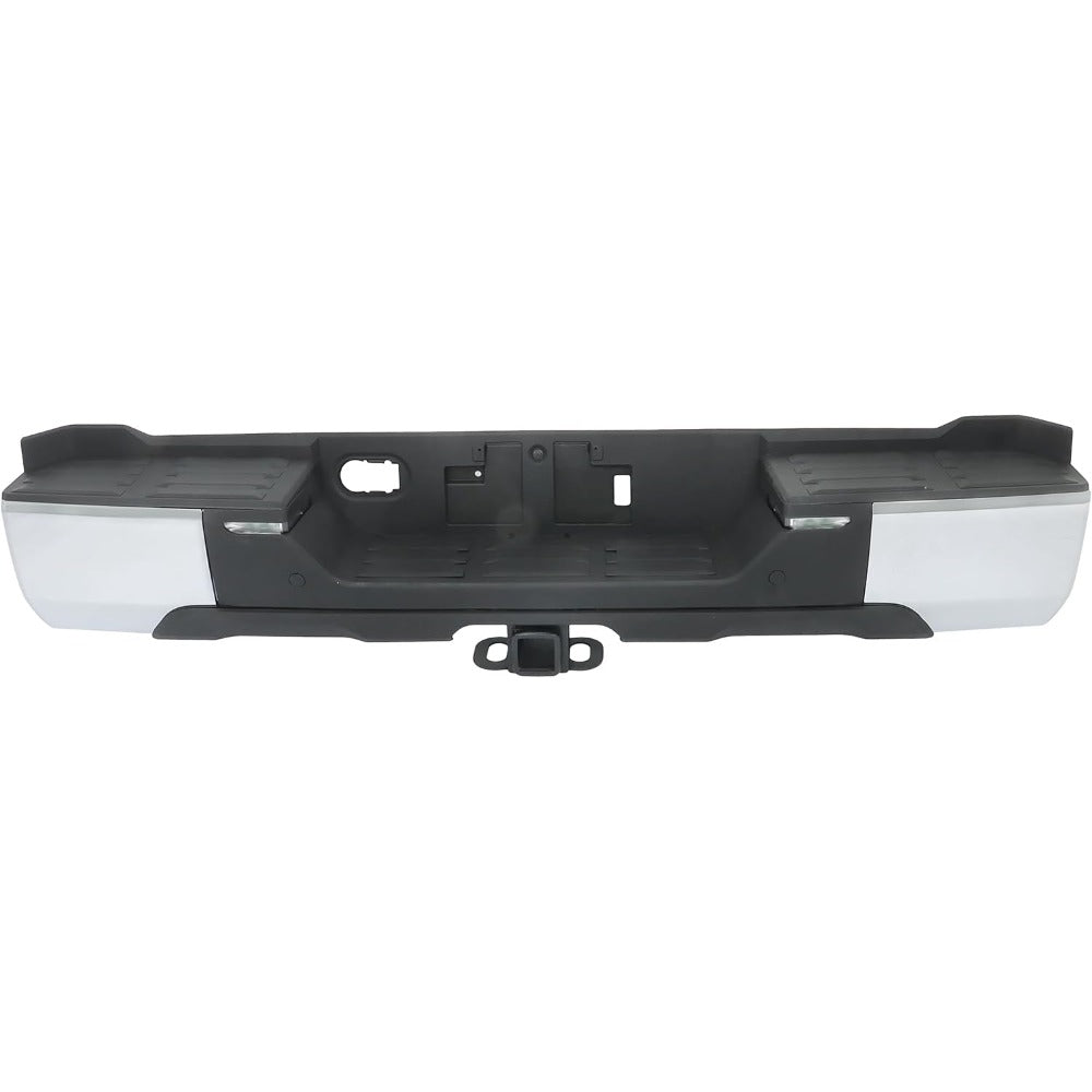 Chrome Rear Step Bumper for Toyota Tundra 2022-2024, without Sensor Holes, for Tow-Hitch Models, TO1103147
