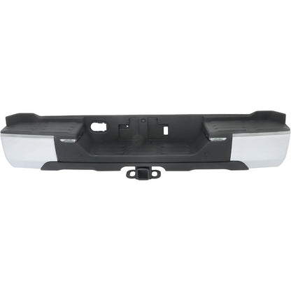 Chrome Rear Step Bumper for Toyota Tundra 2022-2024, without Sensor Holes, for Tow-Hitch Models, TO1103147