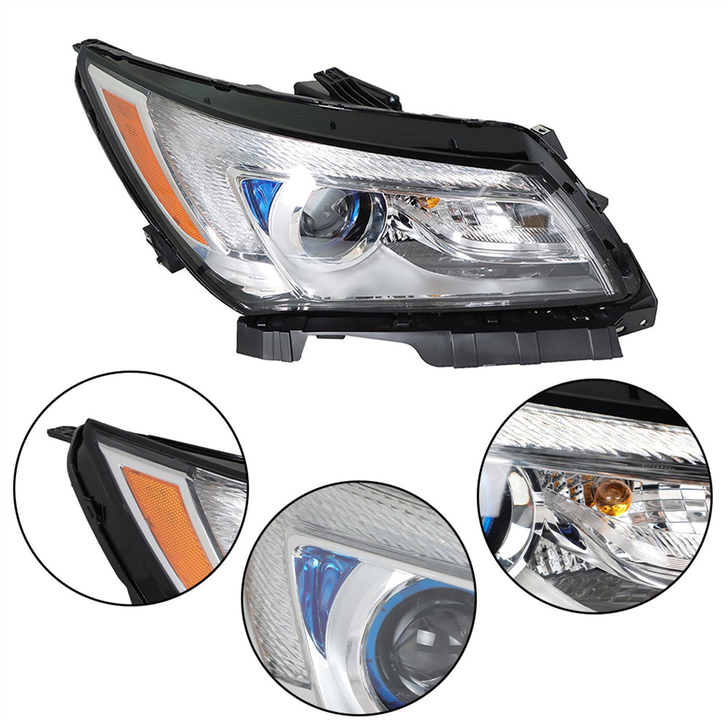 munirater Right Headlight For 2014-2016 Buick LaCrosse Projector Halogen w/LED DRL