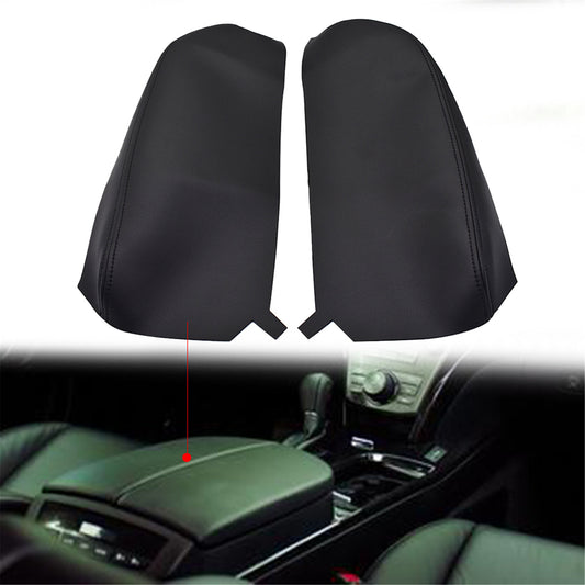 munirater Leather Center Console Armrest Cover Skin Black Replacement for 2007-2013 Acura MDX