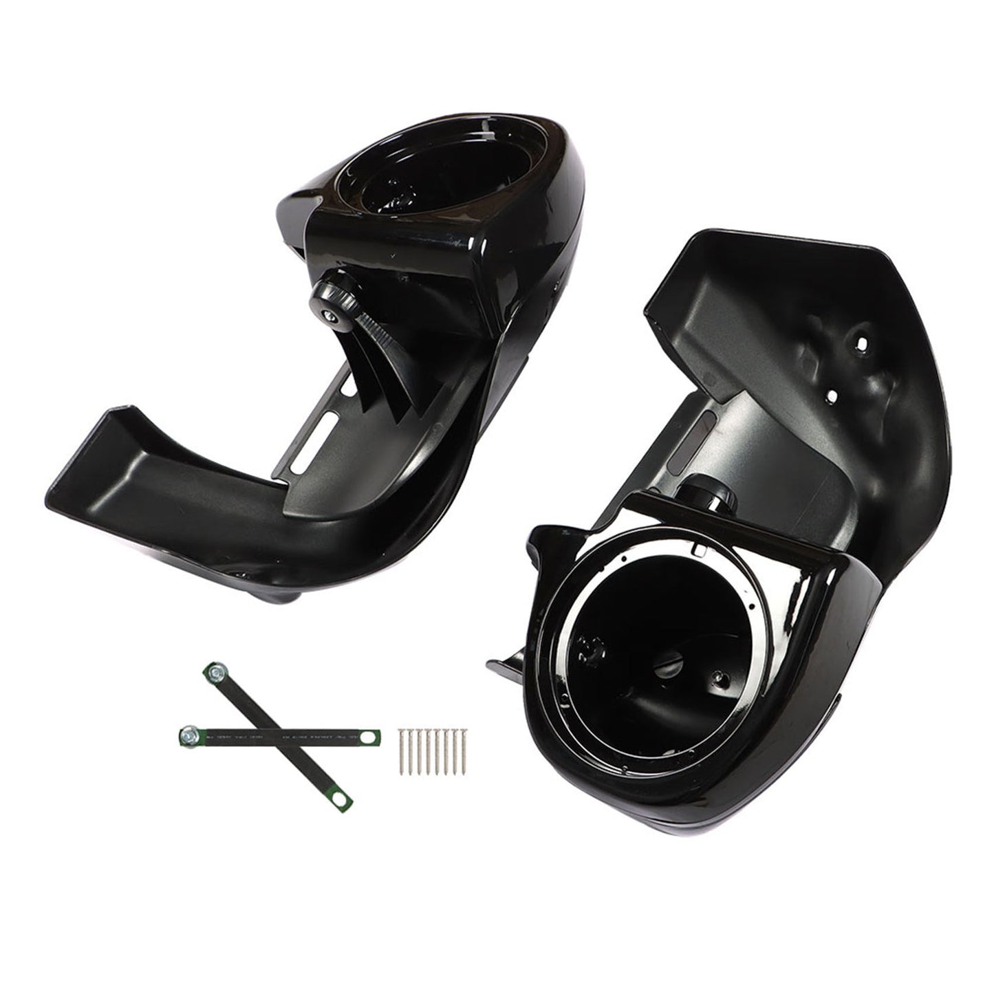 munirater Vivid Black Lower Vented Leg Fairing & 6.5 Speakers Pods Replacement for Touring Glide 83-13