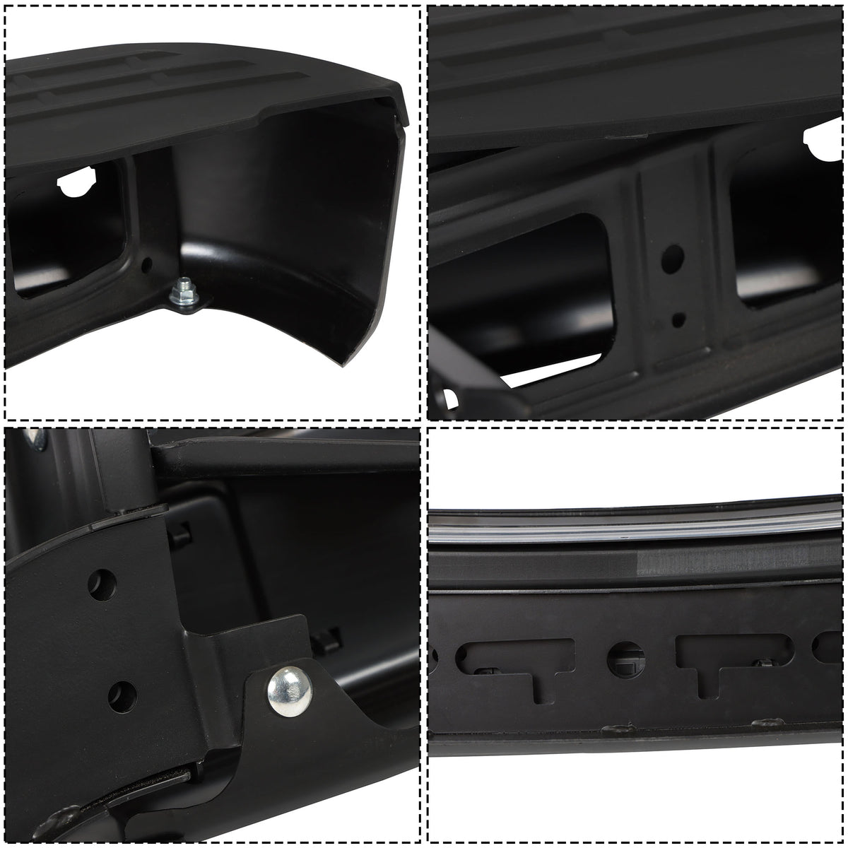 Black Rear Bumper Assembly for Nissan NV1500 / NV2500 2012-2021, with Sensor Holes, NI1102167