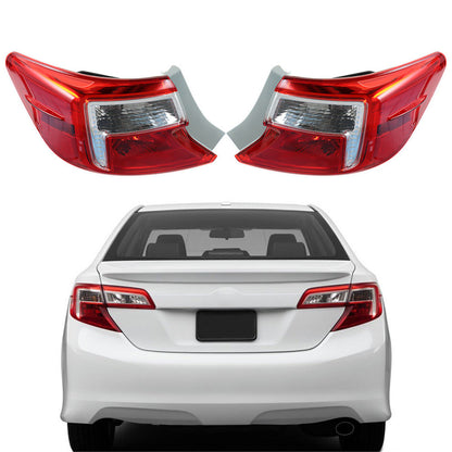 munirater Tail Light Set For 2012-2014 Toyota Camry Outer Clear/Red Left + Right Side