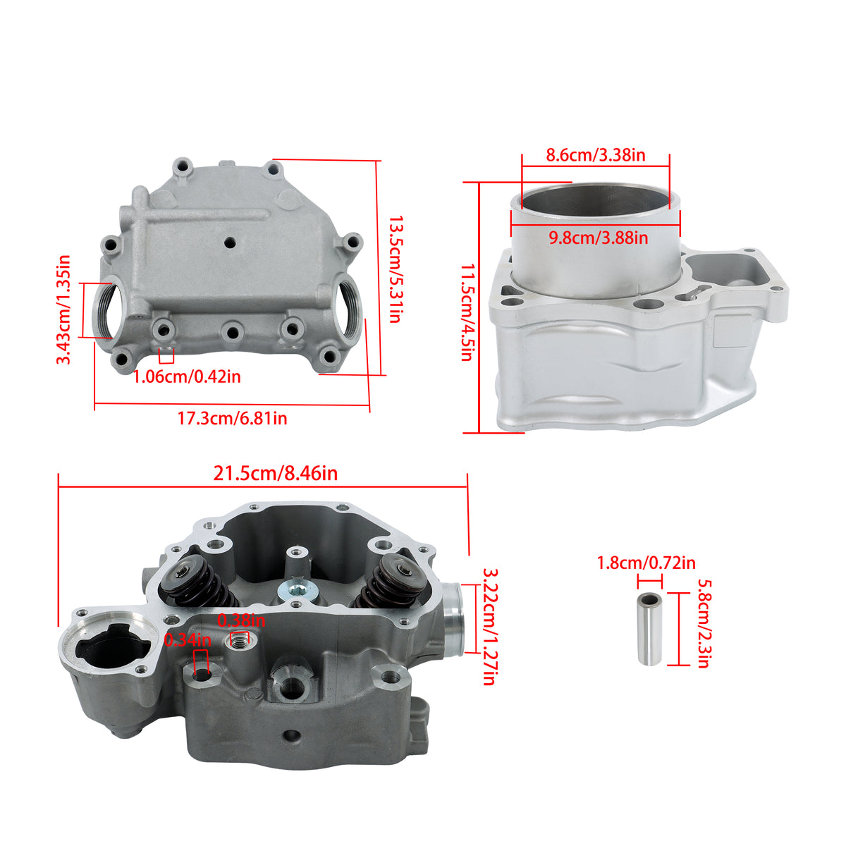 Cylinder Head Cylinder Sleeve & Cover Kit for Honda TRX420