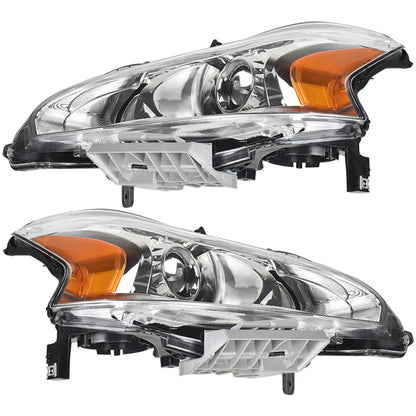 munirater Headlight For 2013-15 Nissan Altima 4dr Sedan Chrome Housing Left&Right