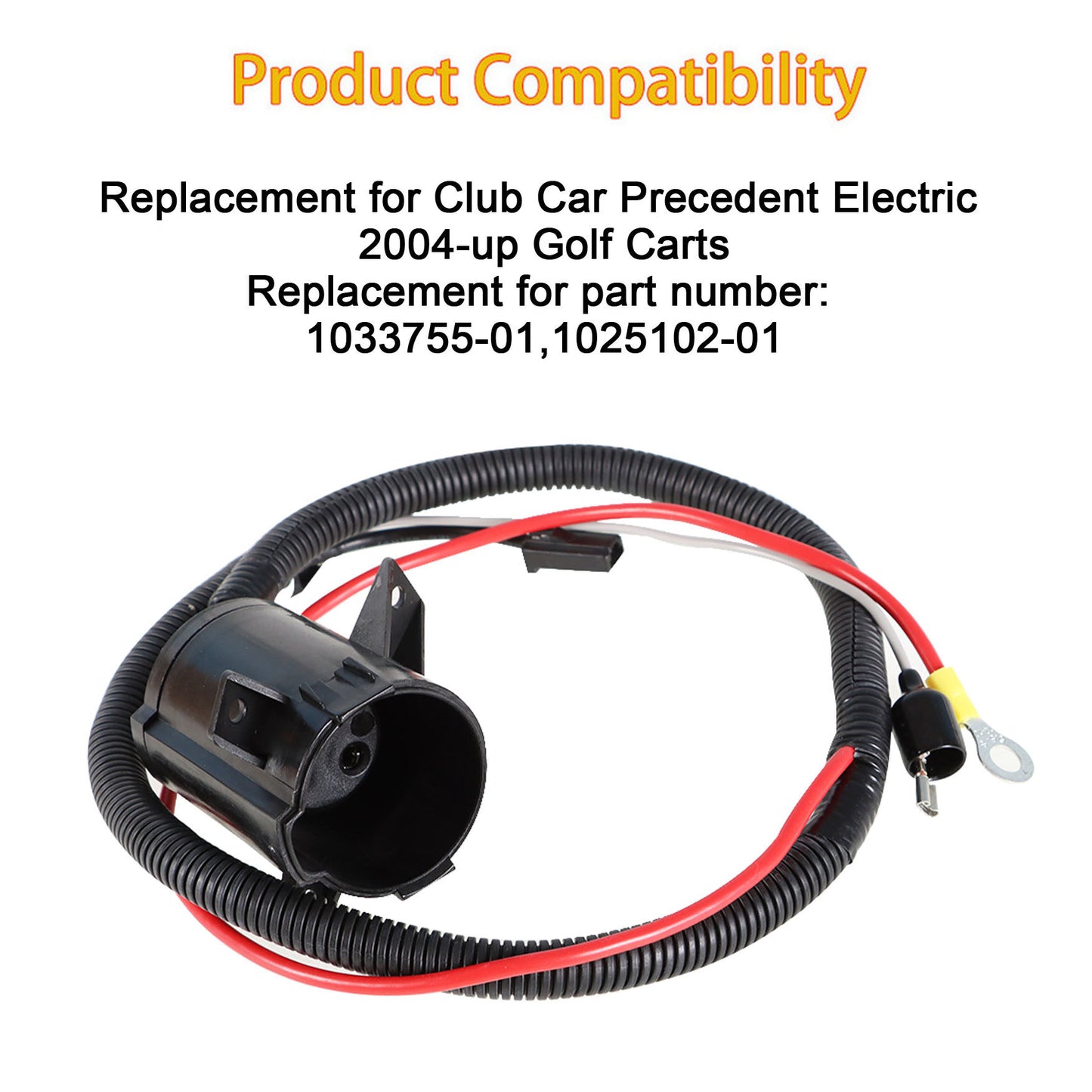 munirater Golf Cart 48 Volt Charger DC Receptacle with Harness Replacement for Club Car Precedent Electric Golf Carts 2004 - Up 103375501