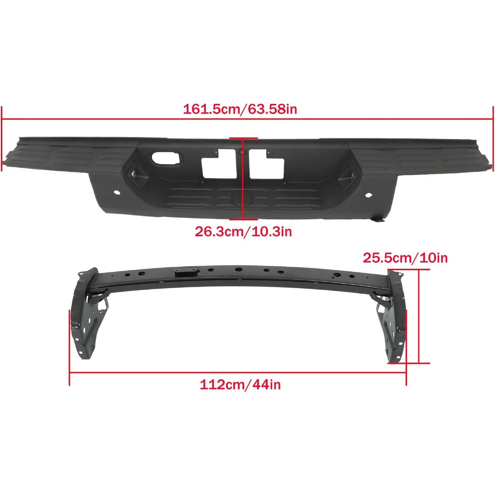 Black Steel Rear Step Bumper for Toyota Tundra 2014-2021, TO1103122