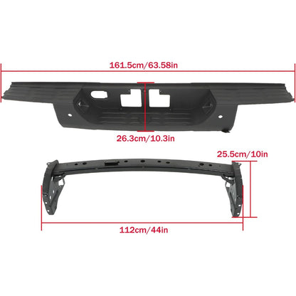 Black Steel Rear Step Bumper for Toyota Tundra 2014-2021, TO1103122
