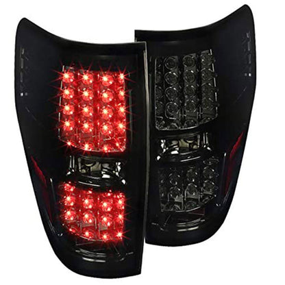 munirater Brake Lamps Tail Lights Black Replacement for 2009-2014 F150 Pickup LED LT-F15009JMLED-TM