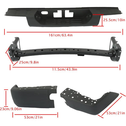 Black Steel Rear Step Bumper for Toyota Tundra 2014-2021