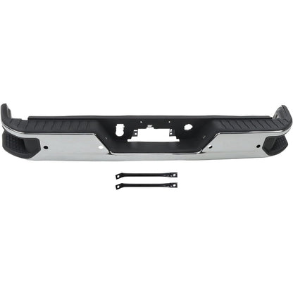 Chrome Rear Step Bumper for Chevrolet Silverado & GMC Sierra 2500 / 3500 2020-2025, with Sensor Holes