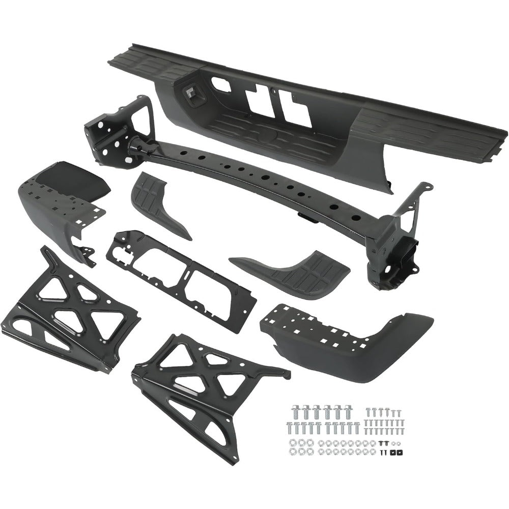 Black Steel Rear Step Bumper for Toyota Tundra 2014-2021