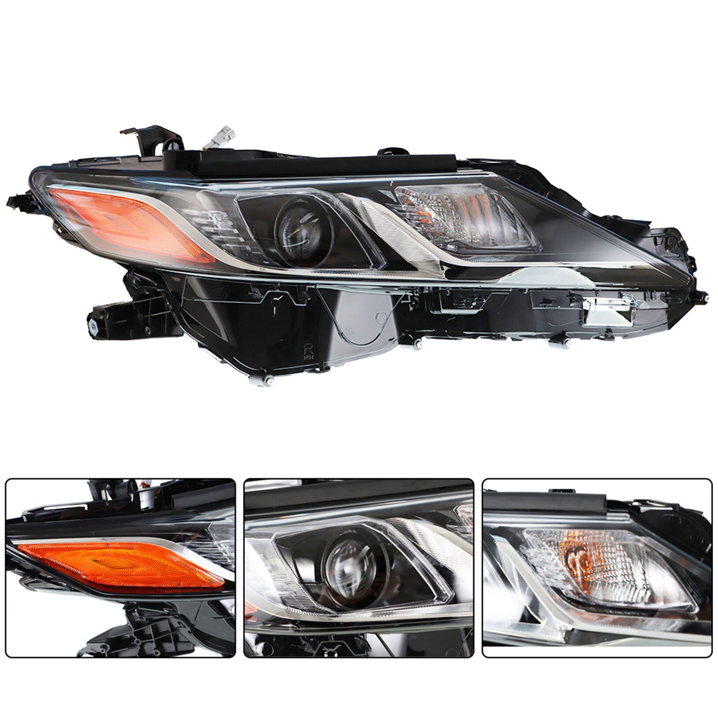 munirater LED Headlight For 2018-2019 Toyota Camry LE SE Trd Black Halogen Left&Right Side