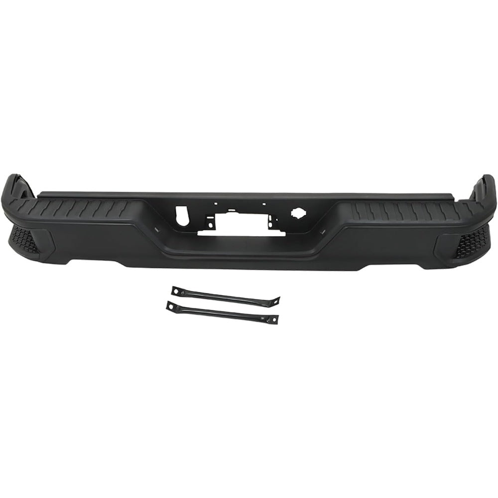 Primed Rear Step Bumper Assembly for Chevrolet Silverado 1500 & GMC Sierra 1500 2019-2023, without Sensor Holes