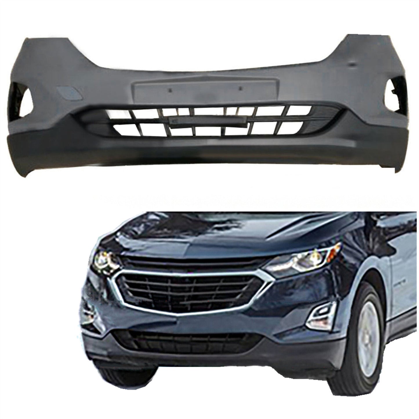 munirater Black Front Bumper Cover Upper Fascia Replacement for 2018-2019 Equinox