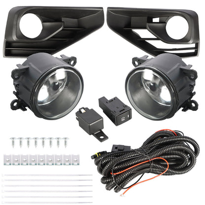 munirater 1 Pair of Clear Bumper Fog Lights Lamps Assembly + Bulbs + Switch Kit Replacement for 2017-2019 Nissan Pathfinder