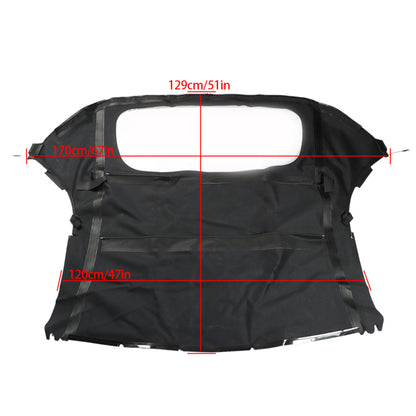 Convertible Soft Top Black Window Stayfast Cloth Replacement for 1997 1998 1999 2000 2001 2002 Boxster 986