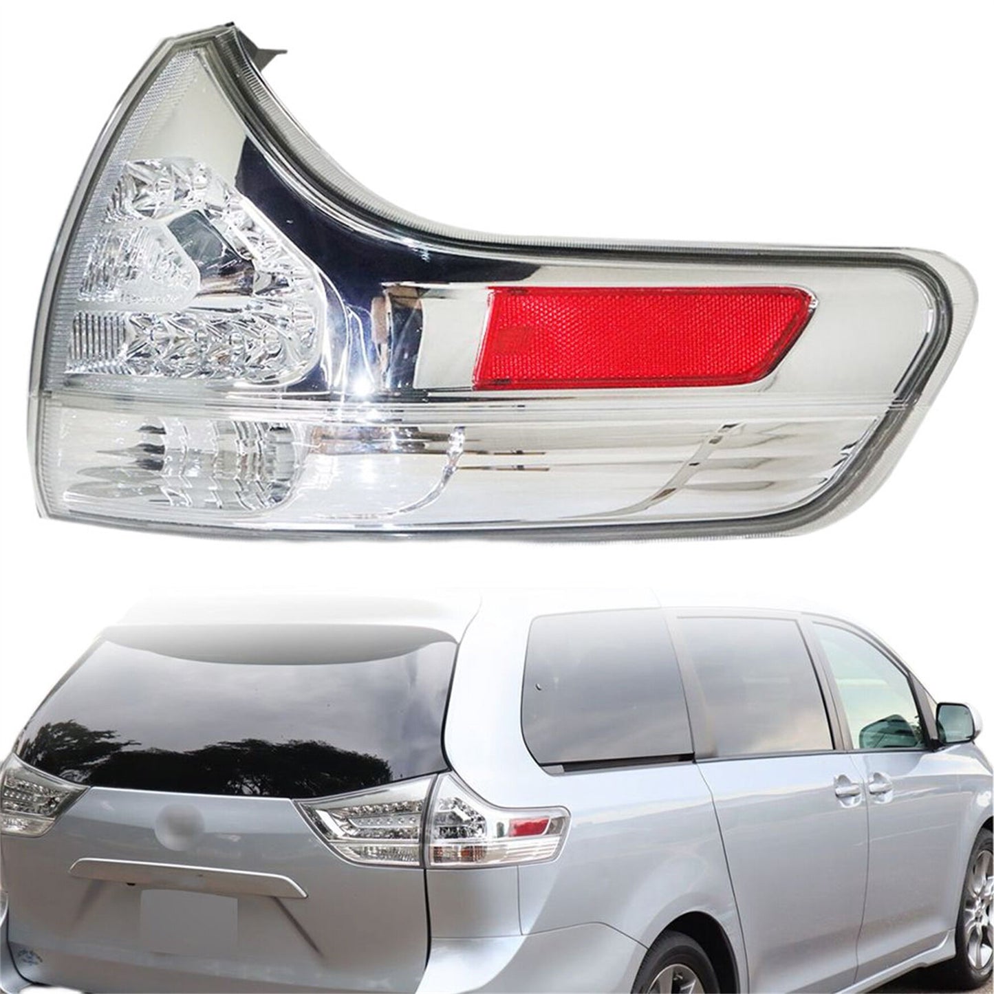 munirater 1-Pack Rear Right Tail Light Brake Lamp Assembly Replacement for 2011-2015 Toyota Sienna Outer Passenger Side 8155008040 TO2805110