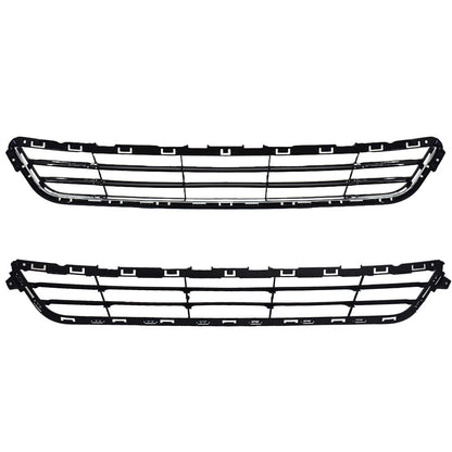 munirater Upper Lower Front Grille Kit Radiator Black Chrome Replacement for 2013 2014 2015 2016 Fusion