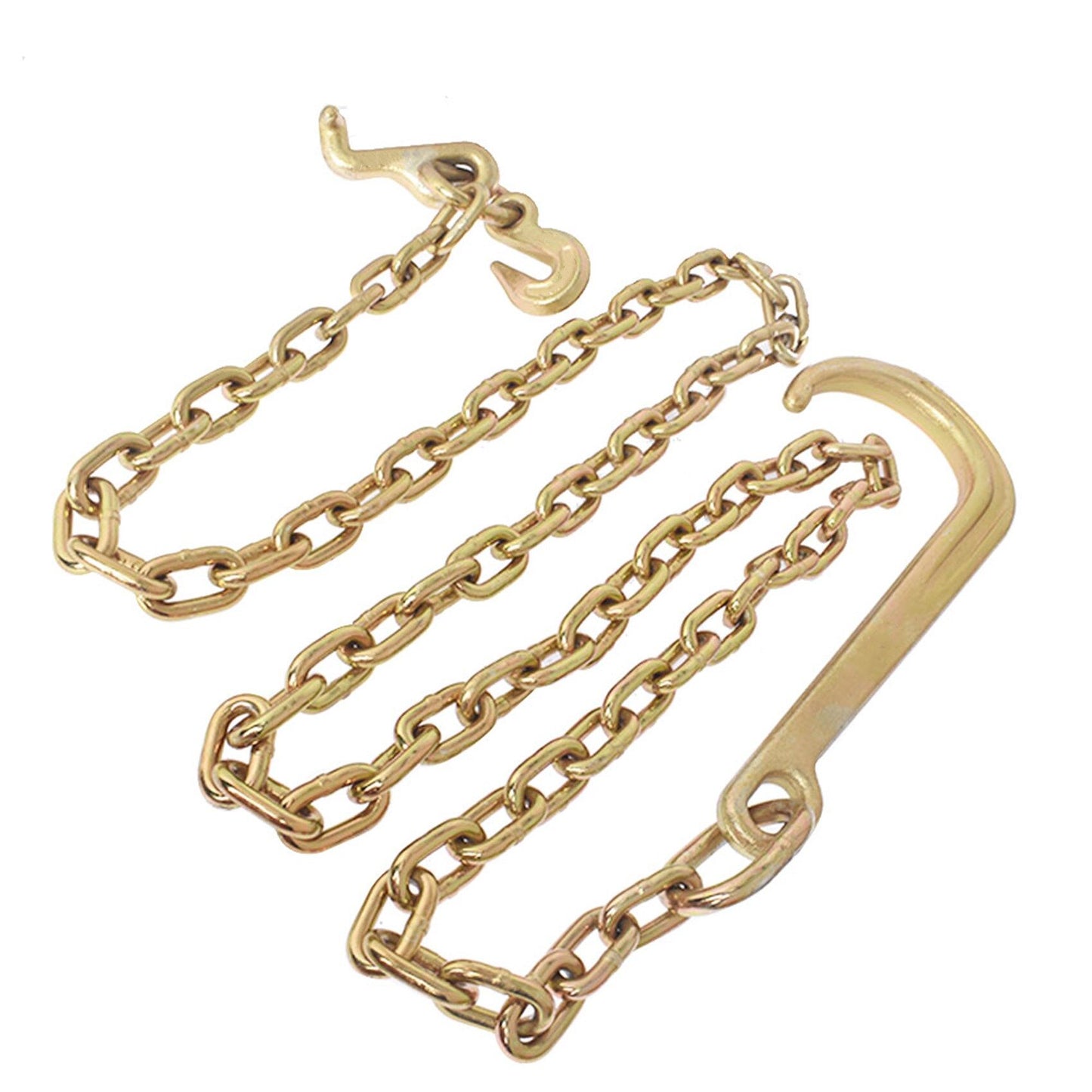 munirater 5/16 x 8 FT Grade 70 Tow Chain 15 J Hook and T Hook Mini J Hook Recovery Wrecker Axle Tow Truck Chain