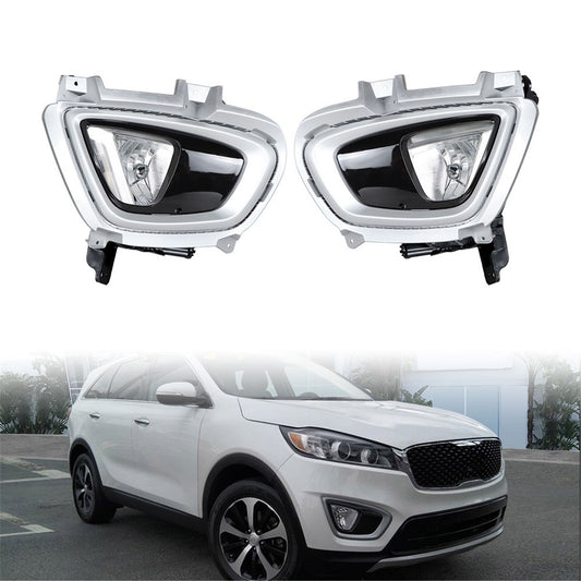 munirater Pair Driver and Passenger Front Fog Lights Bezel for 2016-2018 Kia Sorento