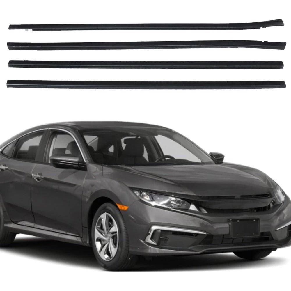 Window Weatherstrip Molding Kit for 2016-2019 Honda Civic Sedan, 4-Piece