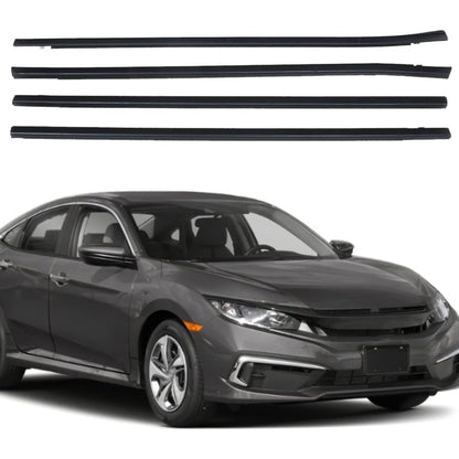 Window Weatherstrip Molding Kit for 2016-2019 Honda Civic Sedan, 4-Piece