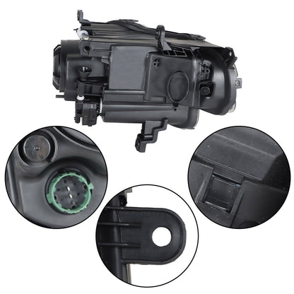 munirater Left Headlights For 2014-2018 Jeep Cherokee Projector Black Housing Halogen Type