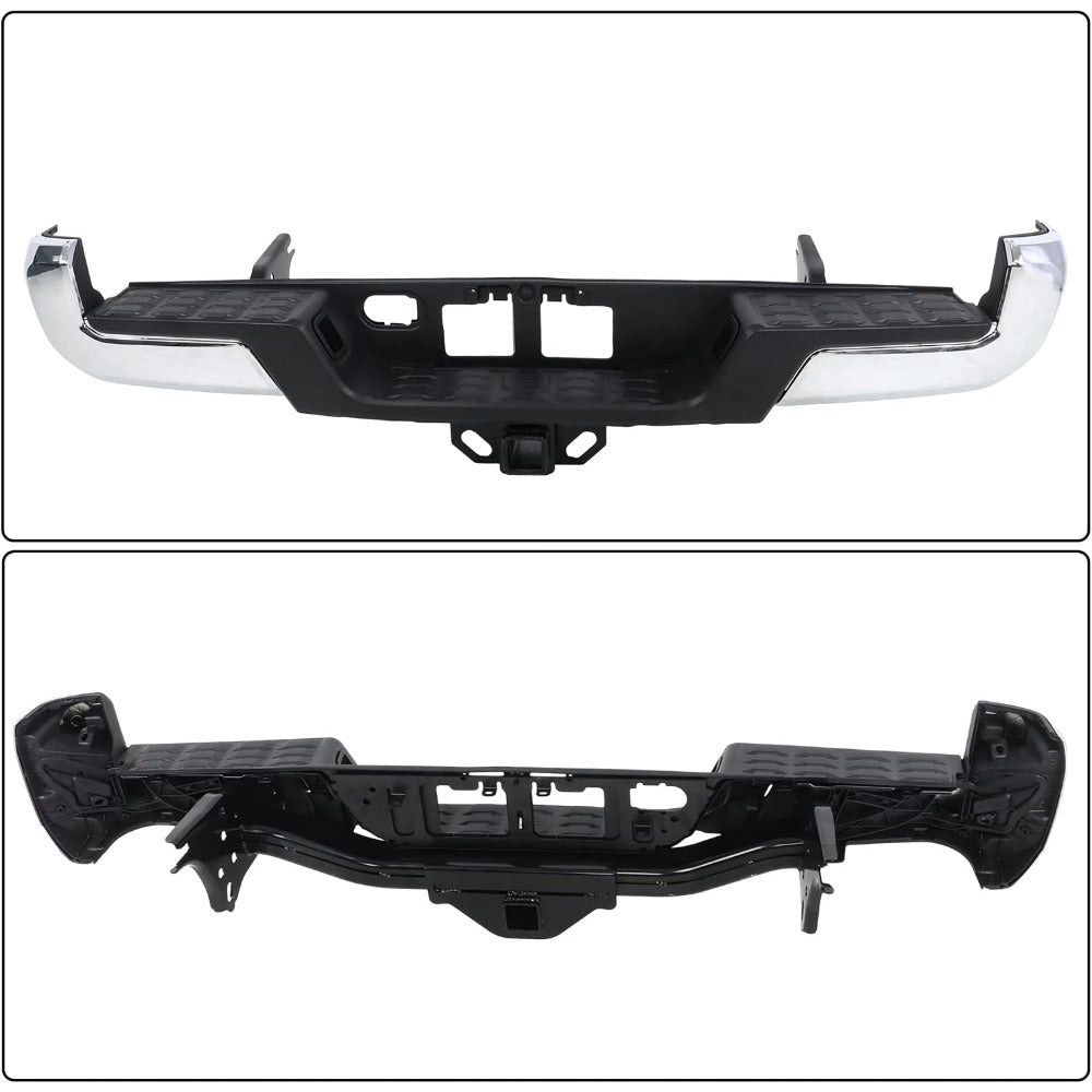 Chrome Steel Rear Step Bumper for Toyota Tacoma 2016-2023, TO1103129