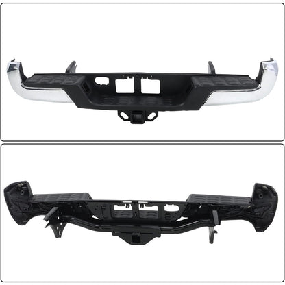 Chrome Steel Rear Step Bumper for Toyota Tacoma 2016-2023, TO1103129
