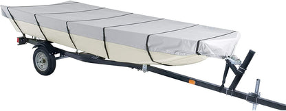 munirater 12FT 210D Grey Boat Cover Heavy Duty Trailerable Replacement for Jon Boat