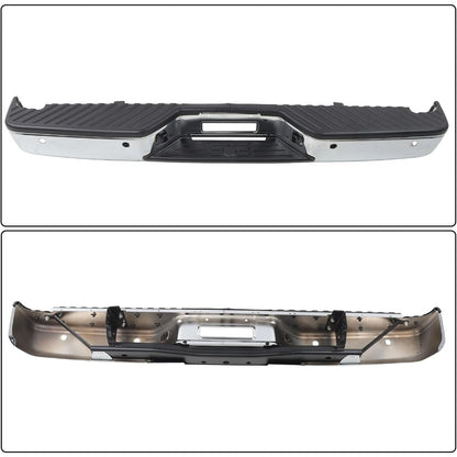 Chrome Steel Rear Step Bumper for Nissan Titan 2004-2015, without Big Tow Package, NI1103111