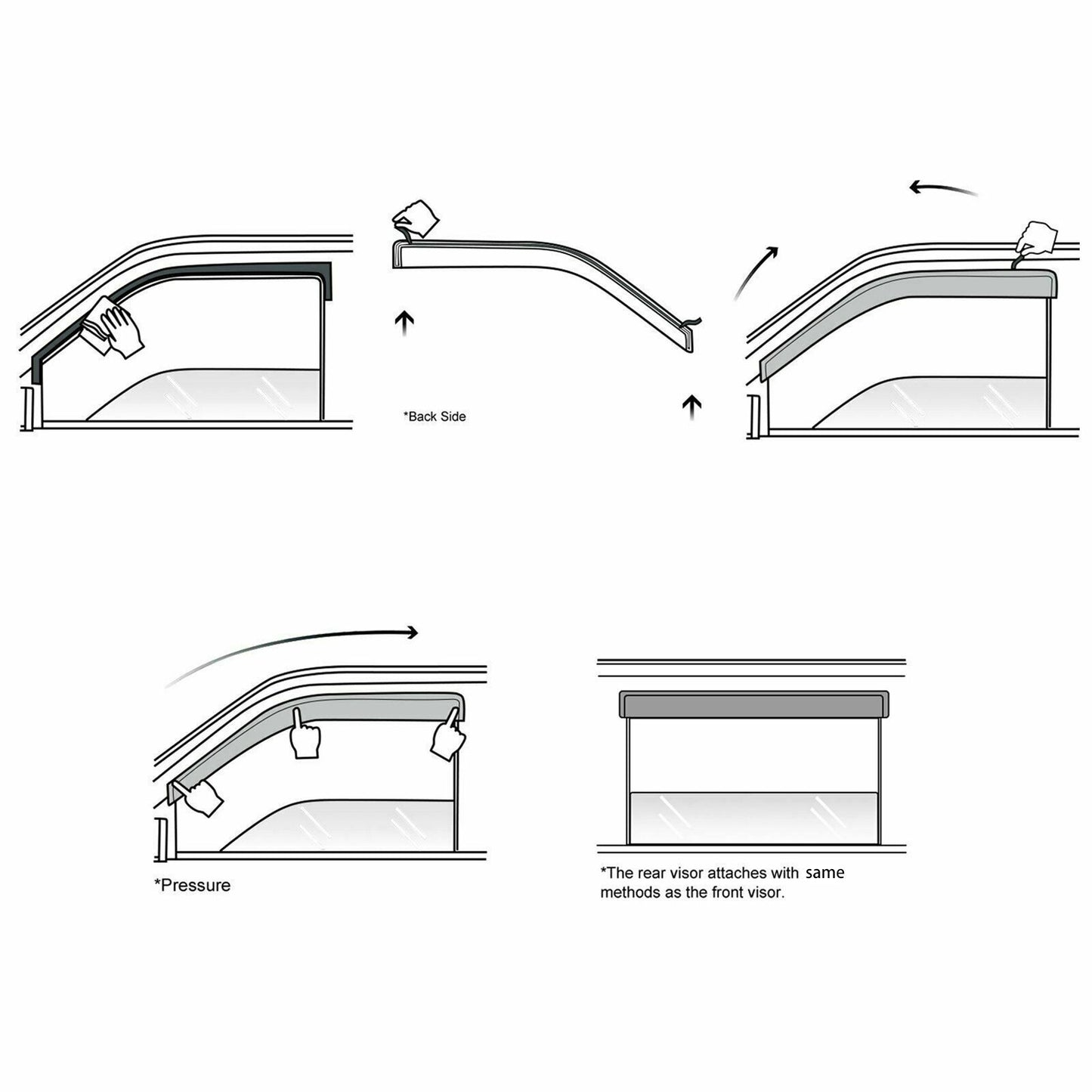 munirater 4PCS Side Window Visor Vent Rain Guard Deflector Replacement for 2006-2012 Lexus IS250 IS350 ISF Sedan