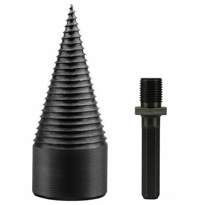 munirater Heavy Duty Log Splitter Screw Cone,42MM Removable Firewood Log Splitter Drill Bit,for Family,Outdoor,Camping,Farm,High Speed Twist Firewood Drill Bit(Hex Handle)
