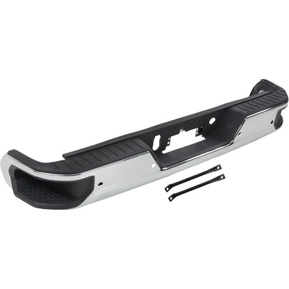 Chrome Rear Step Bumper for Chevrolet Silverado & GMC Sierra 2500 / 3500 2020-2025, with Sensor Holes