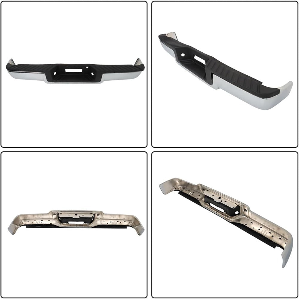 Chrome Rear Step Bumper for Ford F-150 2004-2006, without Sensor Holes, FO1103117