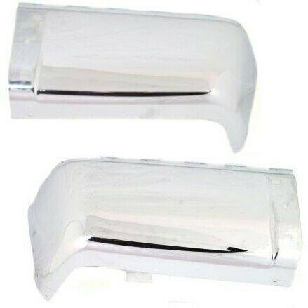 munirater 2 Pcs Electroplating Chrome Rear Bumper End Caps Steel without Hole Replacement for 2007-2013 Silverado Sierra